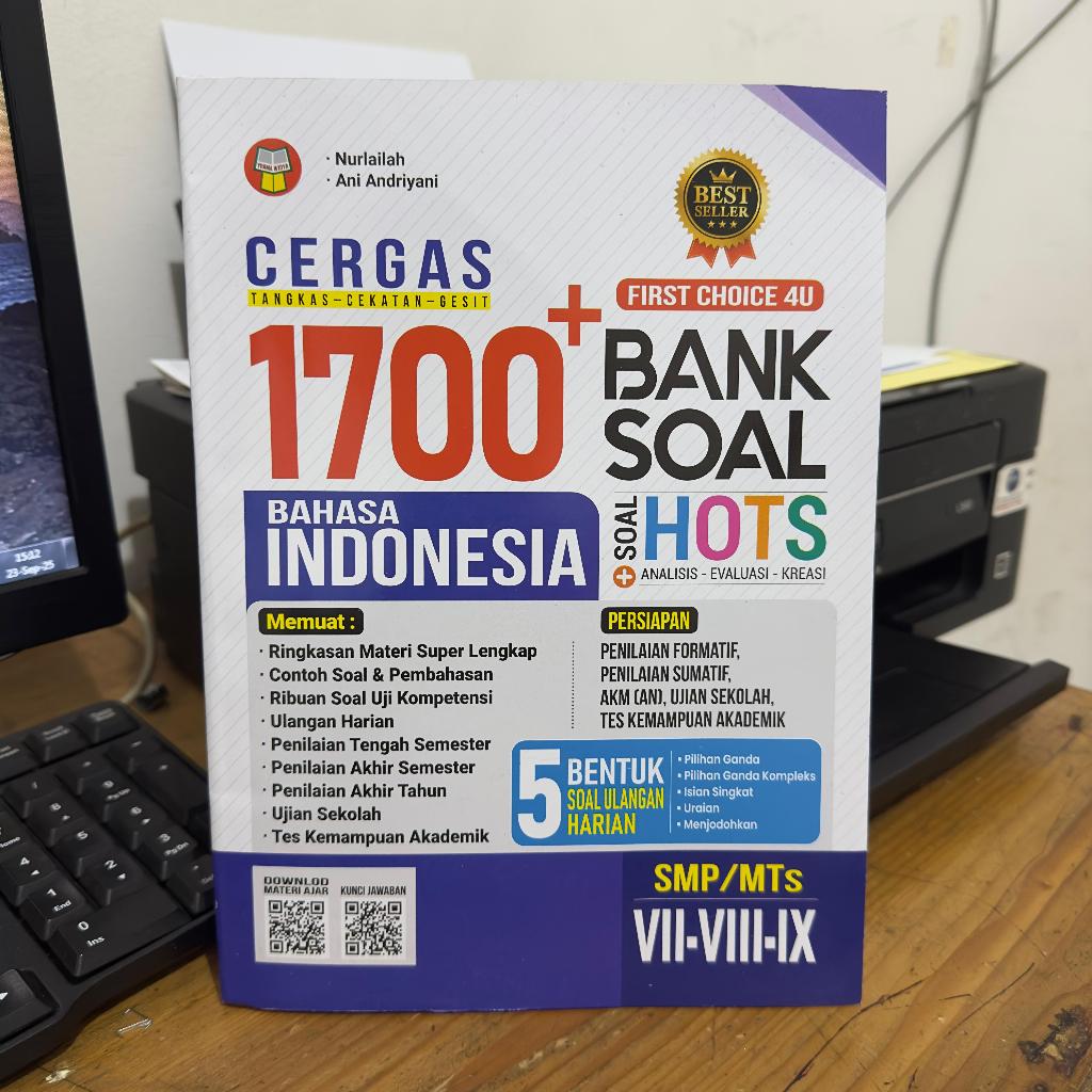 Jual CERGAS 1700 BANK SOAL BAHASA INDONESIA SMP MTs KELAS VII-VIII-IX