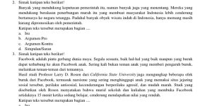 Jawaban Soal Bahasa Indonesia Kelas 9 Semester Ganjil