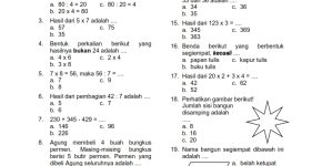 40 Soal Ulangan Matematika Kelas 4 Semester 2