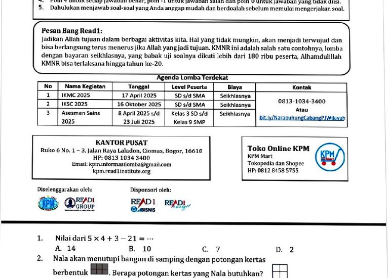 7 Rahasia Lolos Olimpiade Matematika dengan Latihan Soal KMNR Kelas 4 yang Wajib Diketahui