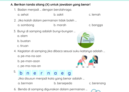 contoh soal bahasa indonesia kelas 3 sd tema 1