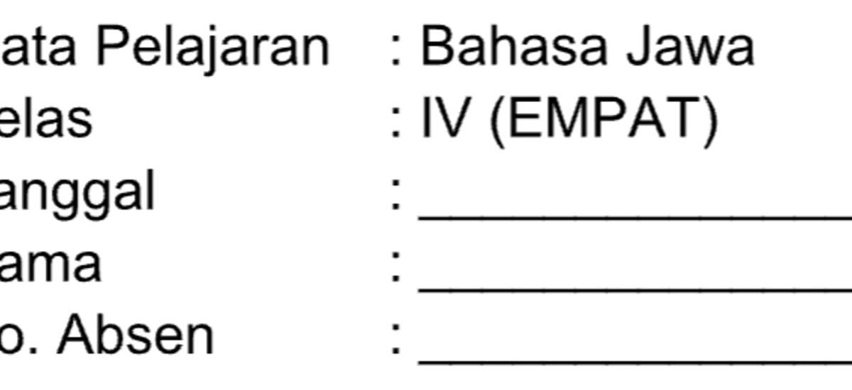 soal bahasa jawa kelas 4 semester 2 dan kunci jawabannya