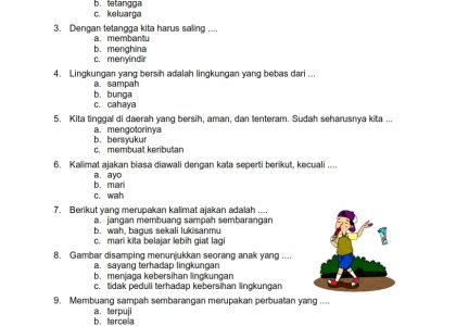 soal kelas 1 sd semester 2 tema 6