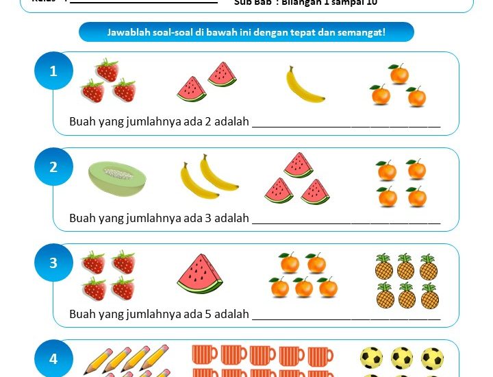 soal math kelas 1