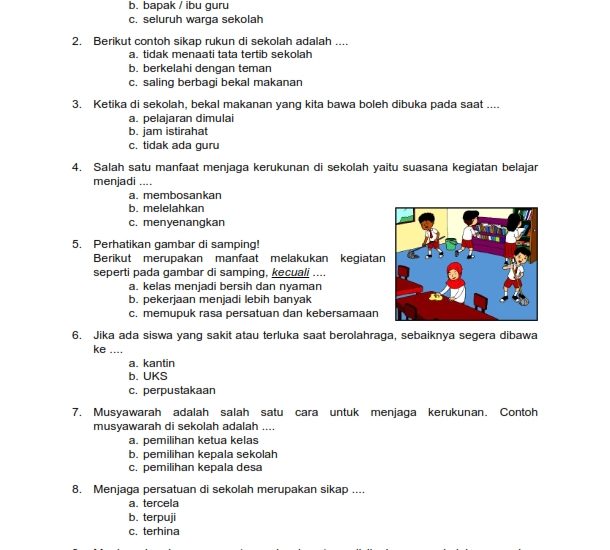 soal tematik 1 kelas 2