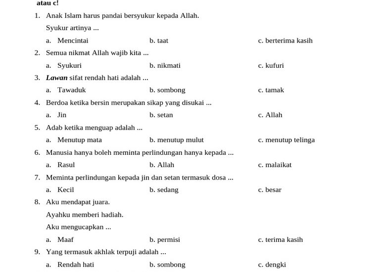 5 Rahasia Soal PAT Akidah Akhlak Kelas 2 MI Semester 2 yang Jarang Diketahui Tahun 2026