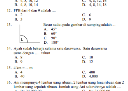 5 Soal UTS Kelas 4 Semester 1 dan Kunci Jawaban 2026 yang Sering Bikin Siswa Terkecoh