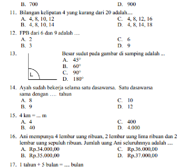 5 Soal UTS Kelas 4 Semester 1 dan Kunci Jawaban 2026 yang Sering Bikin Siswa Terkecoh