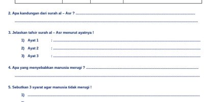 Soal Al Quran Hadis Kelas 4 Bab 1-2 PDF