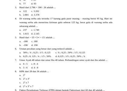 Rahasia 5 Soal Olimpiade Matematika SD Kelas 4 dan Pembahasannya PDF 2026