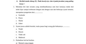 Soal Ujian Fiqih Kelas III Semester 1 PDF