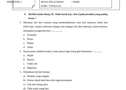Ternyata 5 Soal Fiqih Kelas 4 Semester 1 Ini Sering Salah, Wajib Tahu Sebelum Ujian 2026