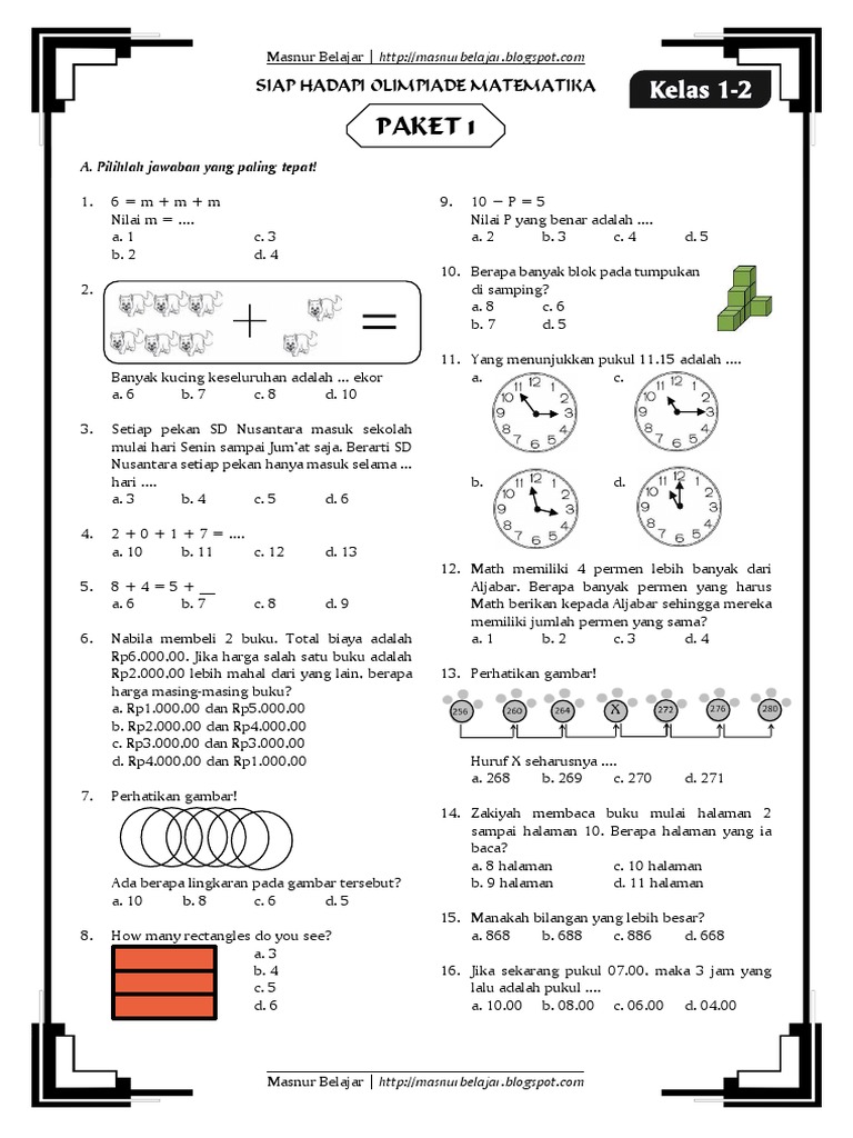 Latihan Soal Olimpiade Matematika Sd Dalchaebi