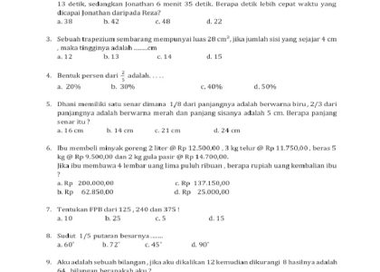 soal olimpiade matematika sd kelas 4 dan pembahasannya pdf