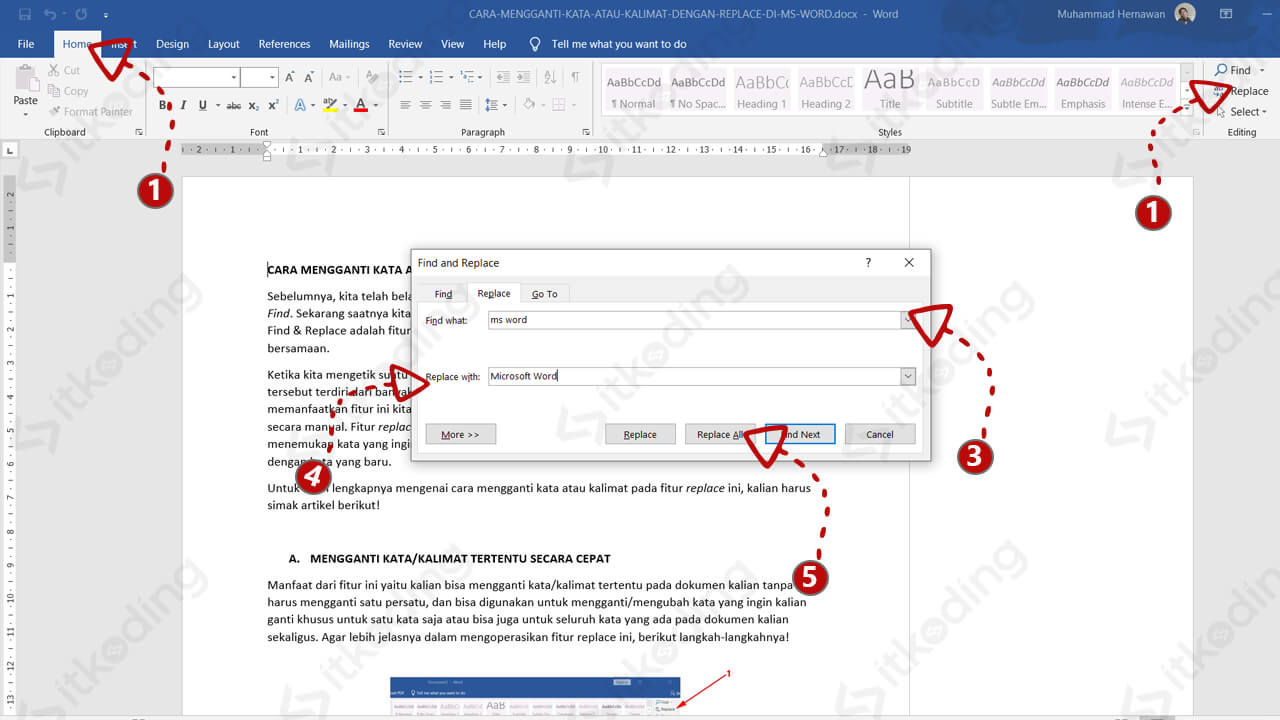 Cara Replace Kata Di Word Dalchaebi