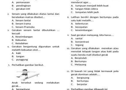 5 Contoh Soal PJOK Kelas 2 SD Semester 2 Kurikulum Merdeka yang Wajib Diketahui