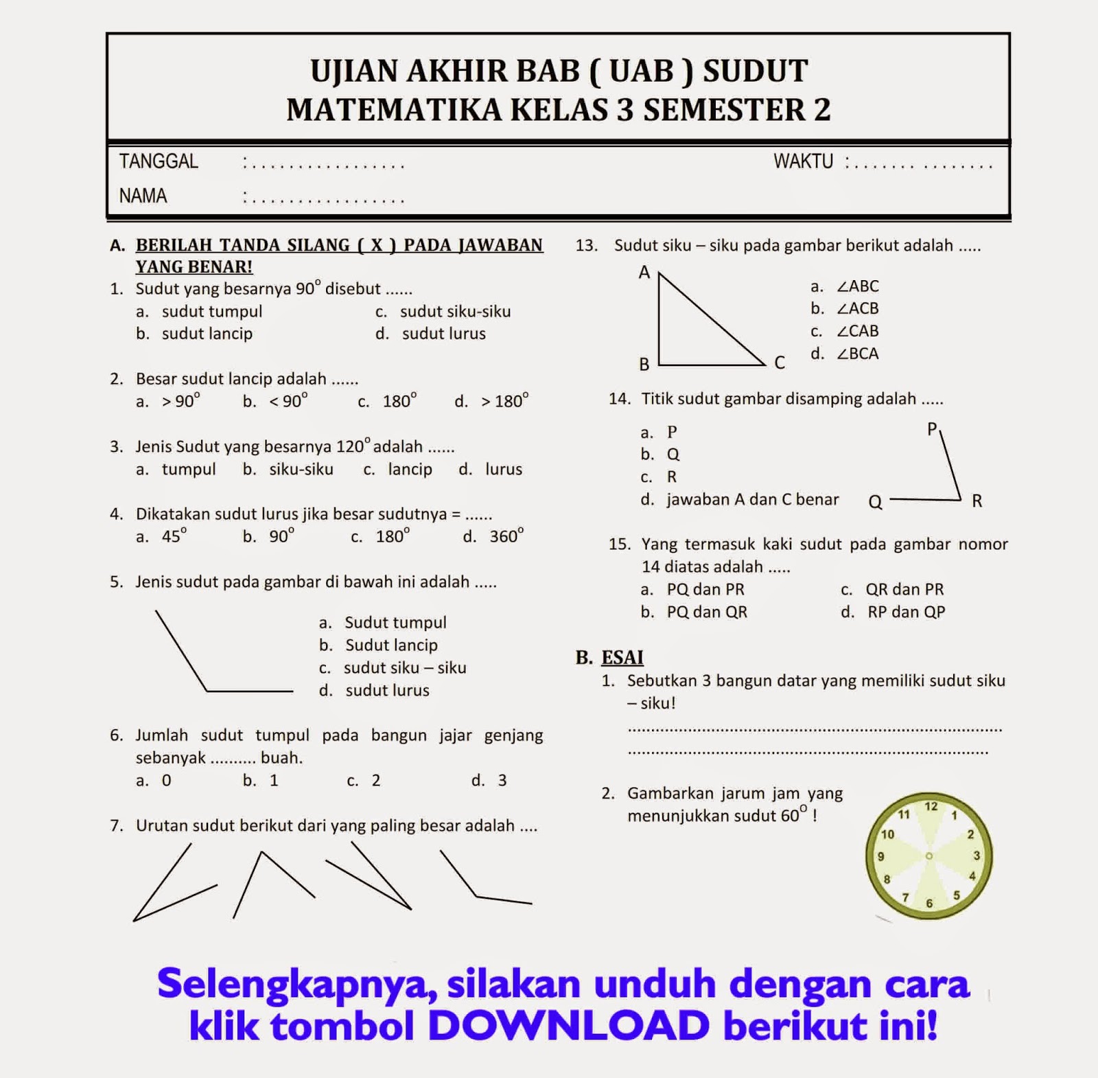 Mengupas Tuntas Iklan Contoh Soal Latihan Kelas 8 Semester 1 Kurikulum
