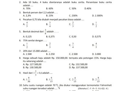 7 Latihan Terbukti Efektif dari Kumpulan Soal Matematika Kelas 5 Semester 2 Kurikulum 2013 Siap Cetak