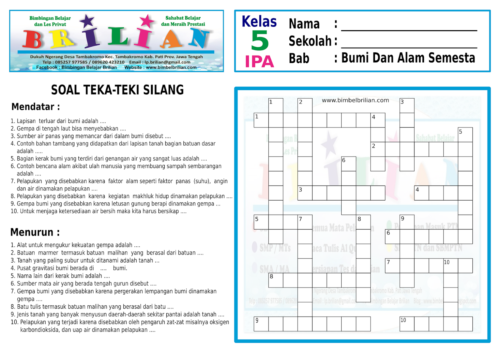 Contoh Soal Ipa Kelas 5 - Piffle me