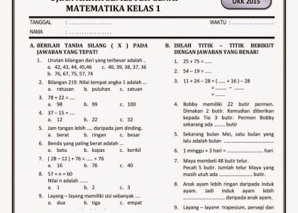 Soal Ujian Matematika Kelas 1 Semester 2 Diam-Diam Mengajarkan Kepatuhan, Ini 3 Buktinya