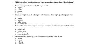 Soal PLH Kelas 4 Semester 1 PDF