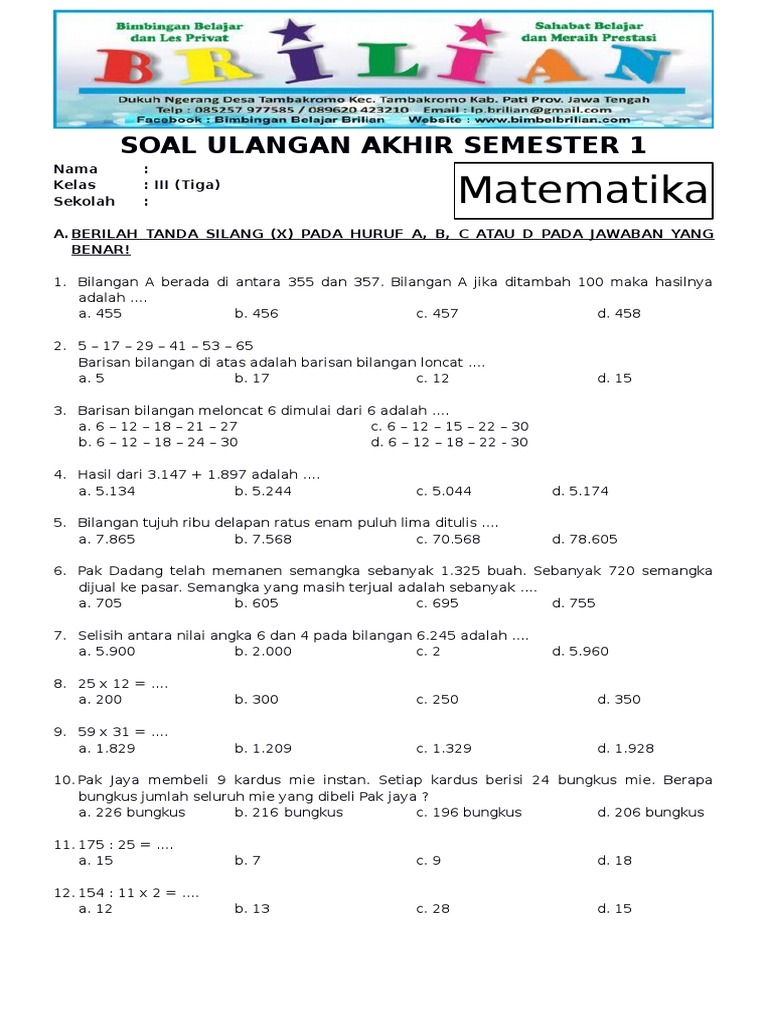 Rahasia Menguasai latihan soal uas kelas 3 sd tematik semester 1 dalam 5 Langkah Praktis