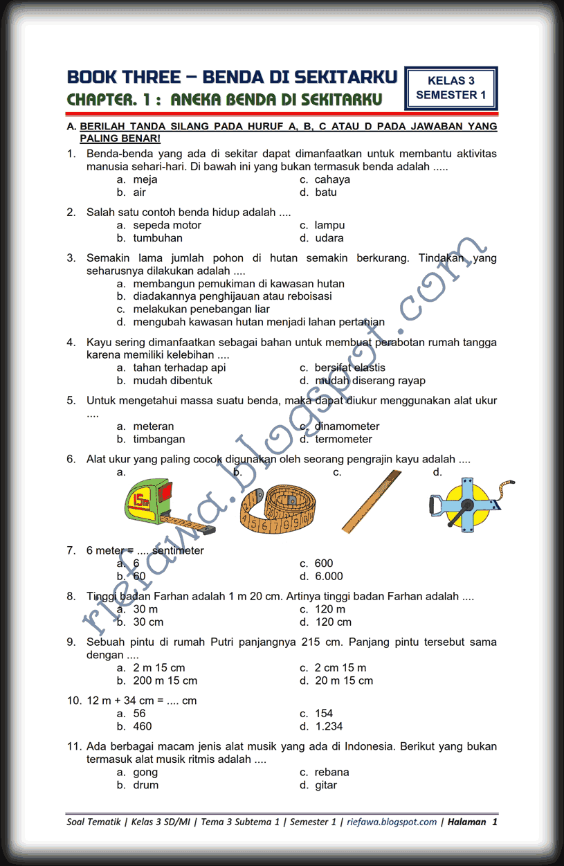 Ternyata Ini 7 Latihan Soal UAS Tema 3 Kelas 3 Semester 1 yang Wajib Dikuasai Sebelum Terlambat