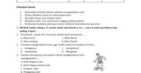 kisi kisi soal pjok kelas 4 tentang bola besar