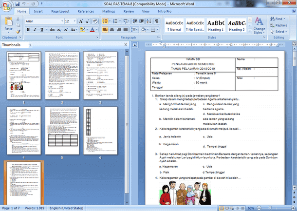 Wajib Tahu Link Download Soal PAS Kelas 4 SD Kurikulum 2013 Terbaru dan Terlengkap